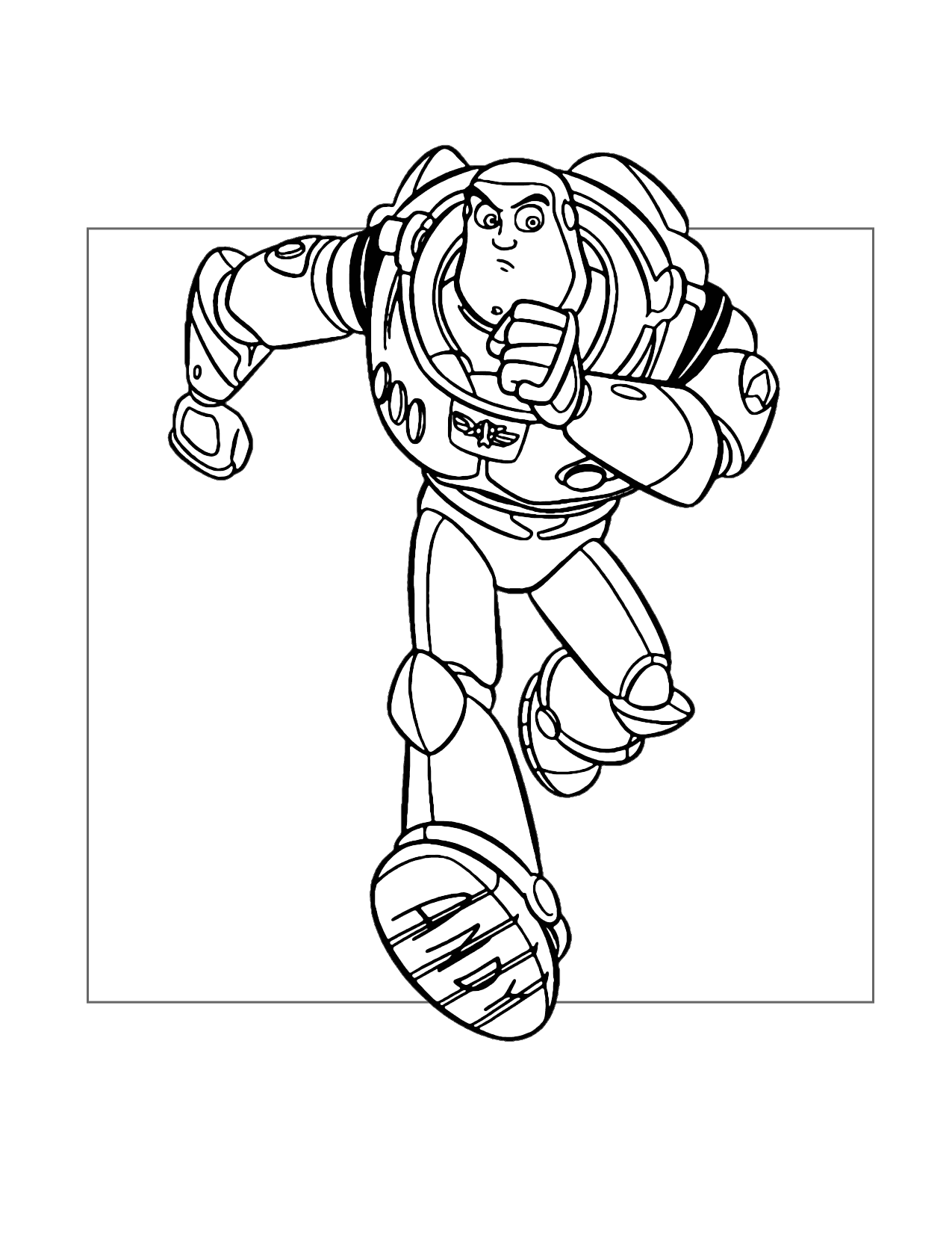 Buzz Lightyear Running Coloring Page