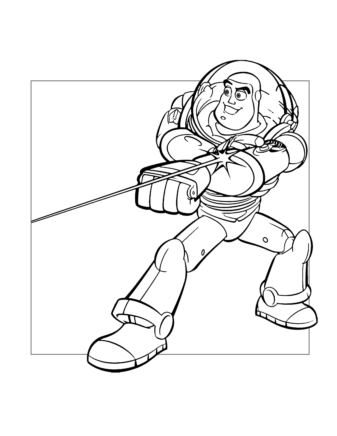 Buzz Lightyear Shooting Laser Coloring Page
