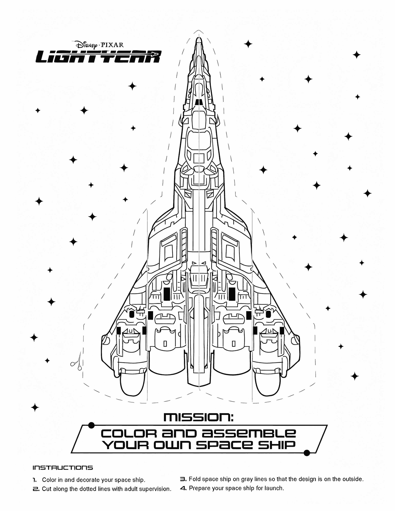 Buzz Lightyear Spaceship Worksheet