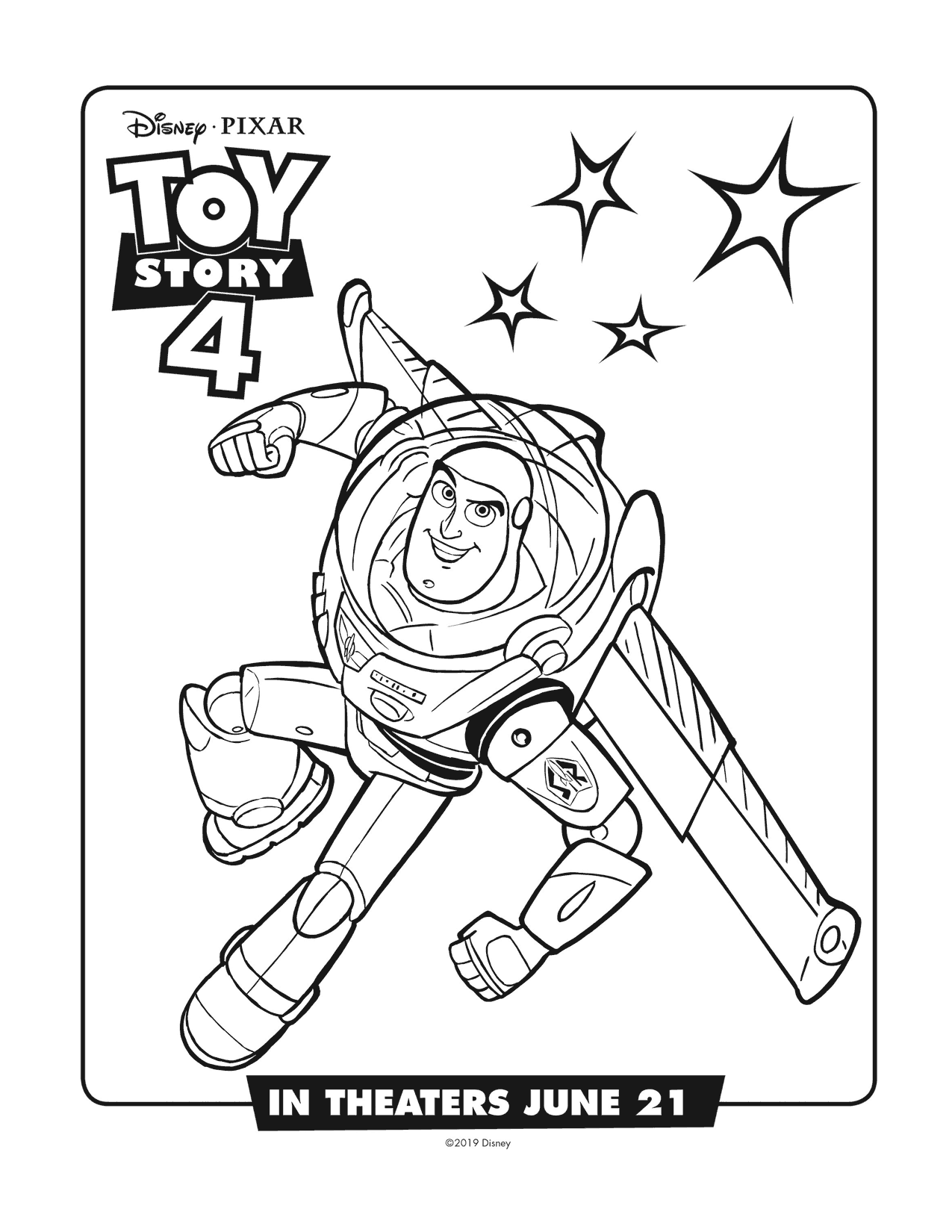Buzzy Lightyear Toy Story 4 Poster For Coloring