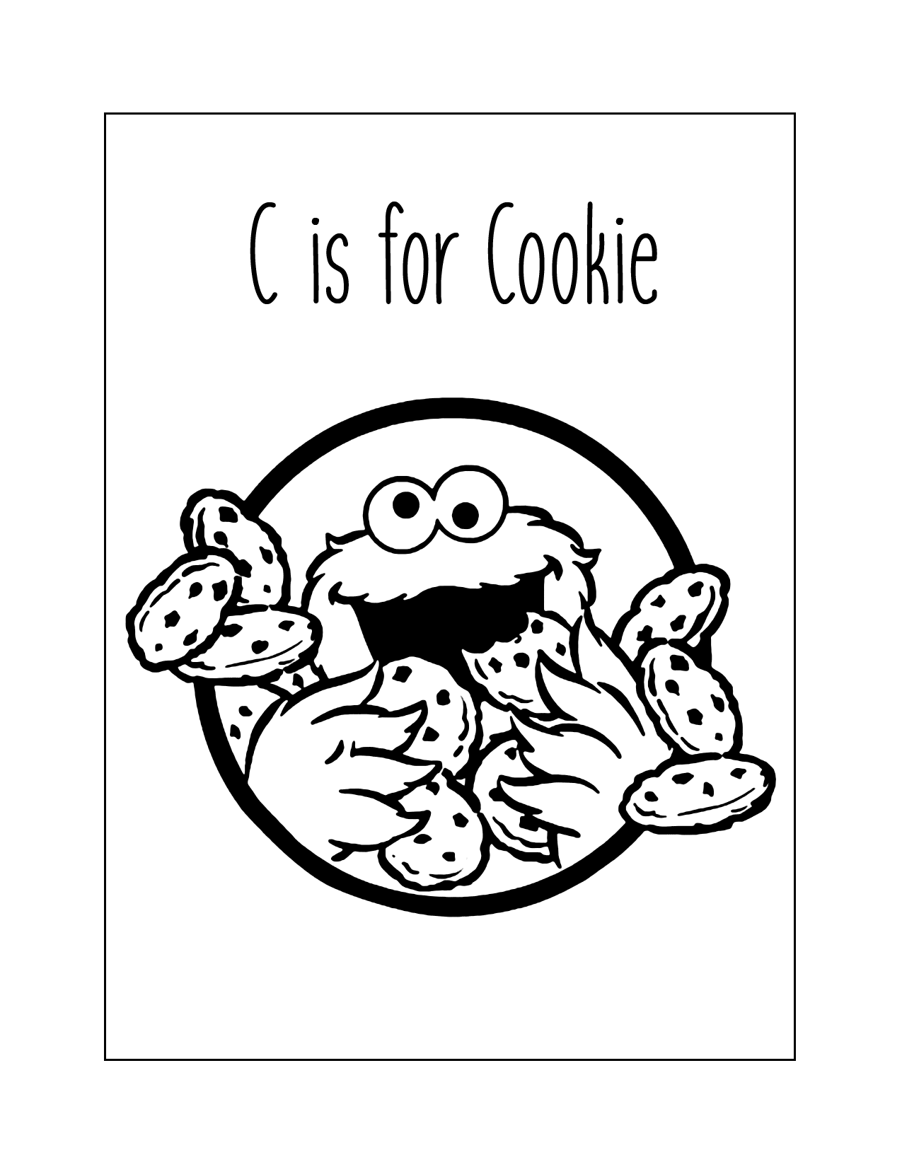 C Is For Cookie Monster Coloring Page