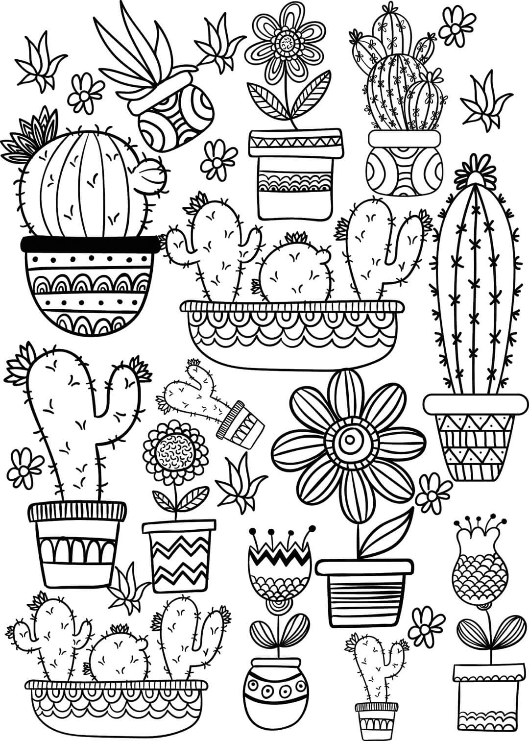 Cactus Coloring Page