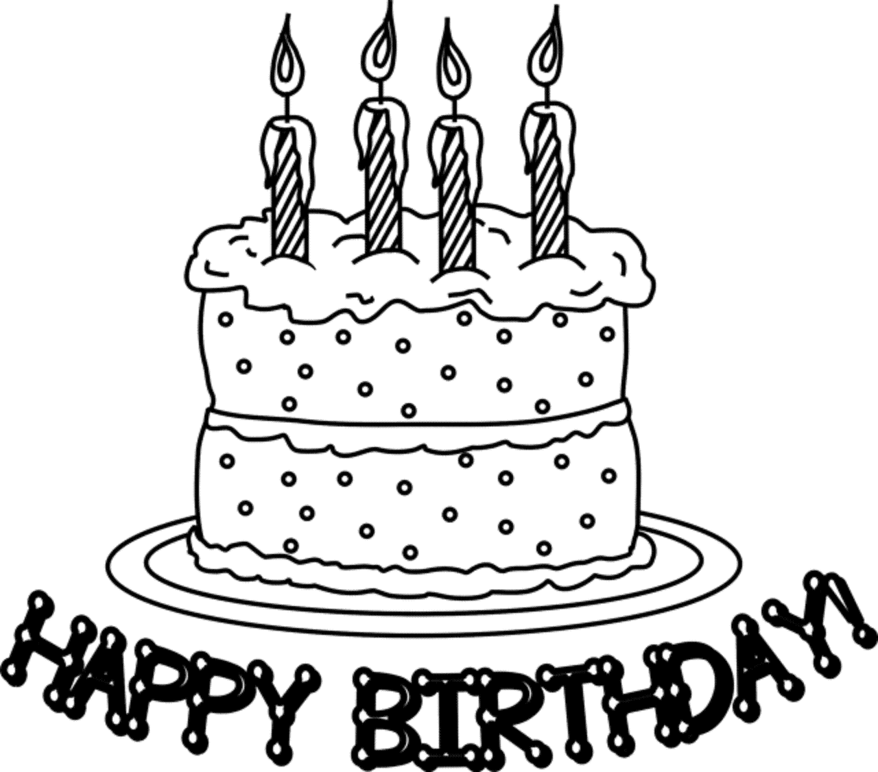 Cake for Birthday Coloring Page
