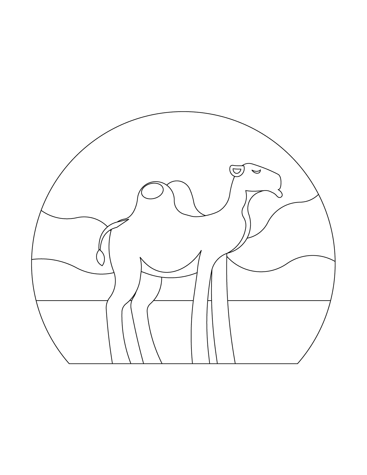 Camel Illustration To Color