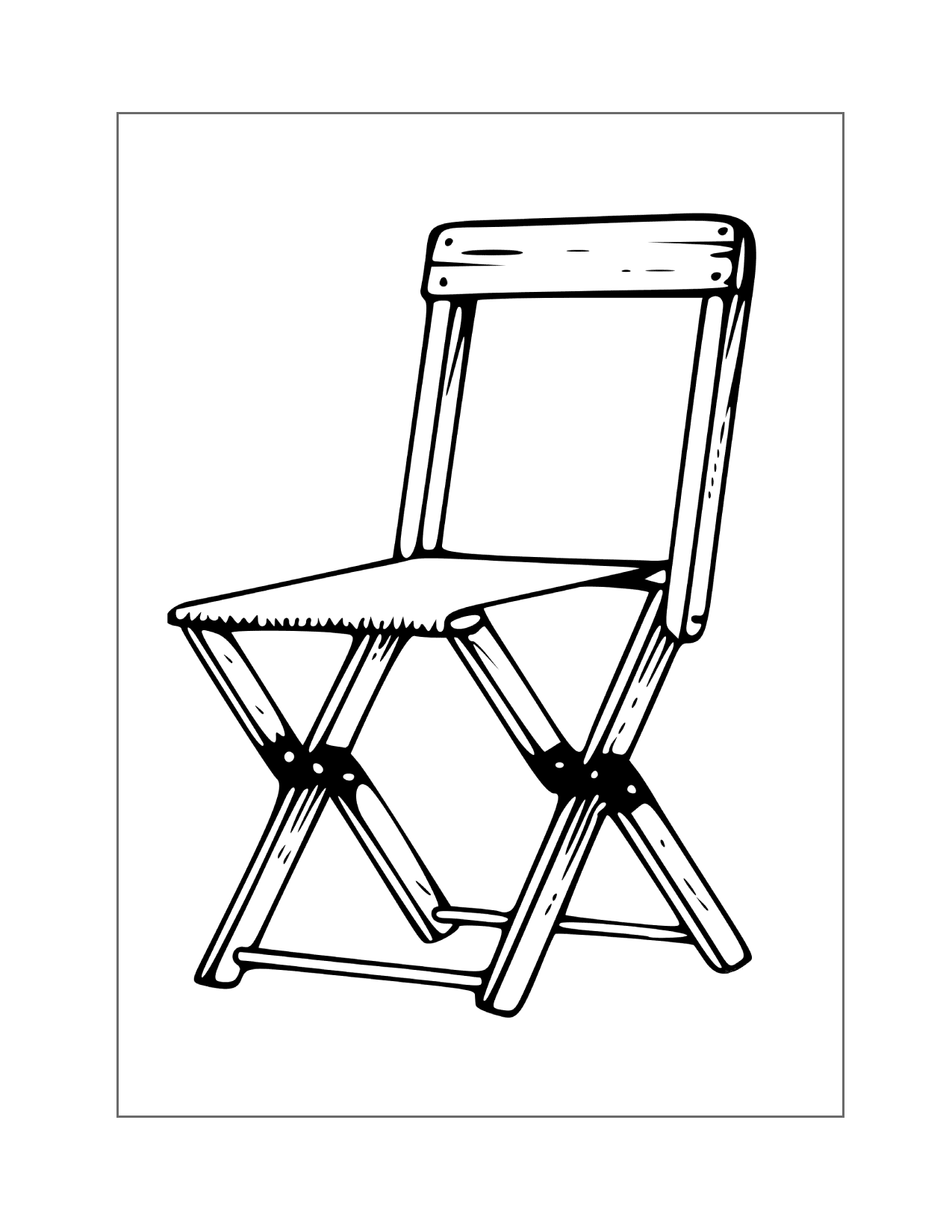 Camp Chair Coloring Page