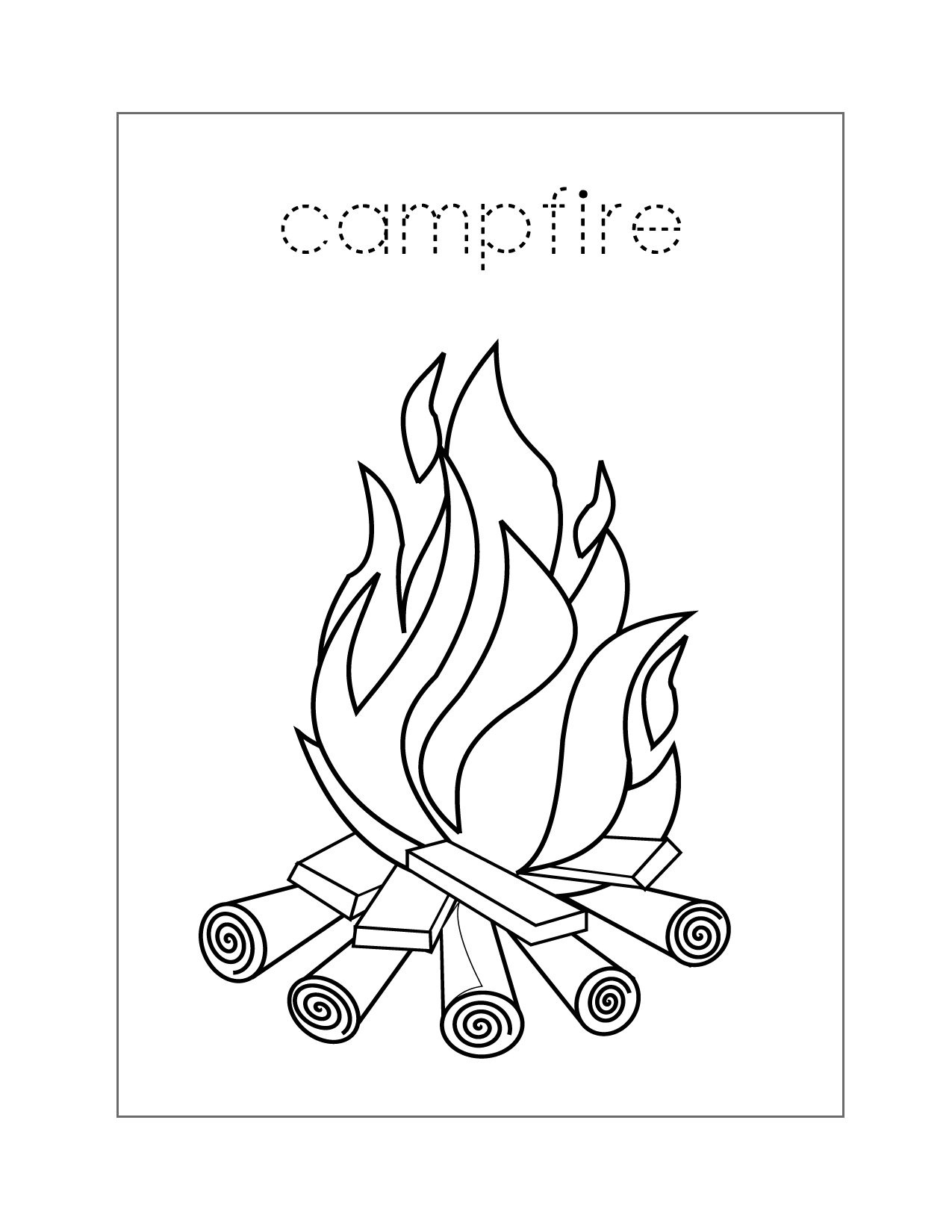 Campfire Spelling Page