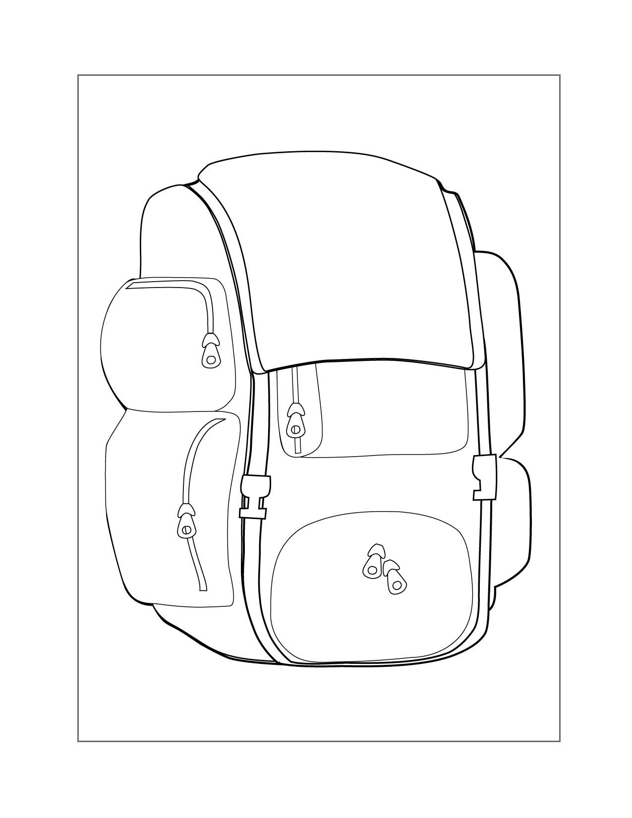 Camping Backpack Coloring Page