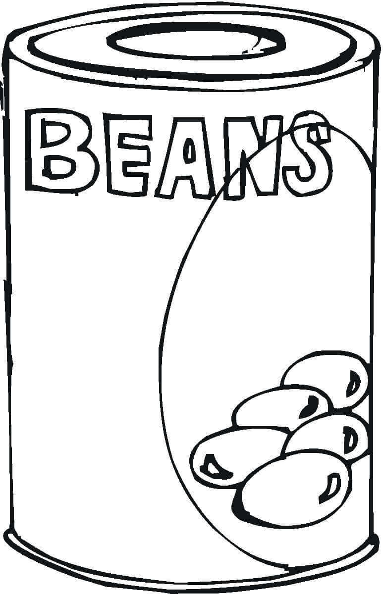 Can of Beans Coloring Page