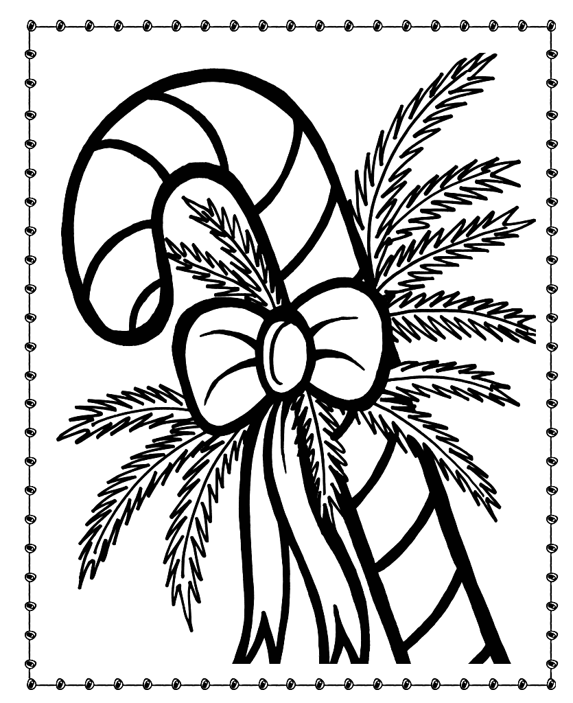 Candy Cane Coloring Page