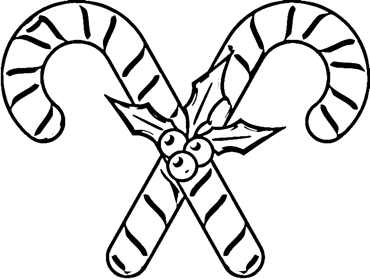 Candy Canes For Christmas Coloring Pages