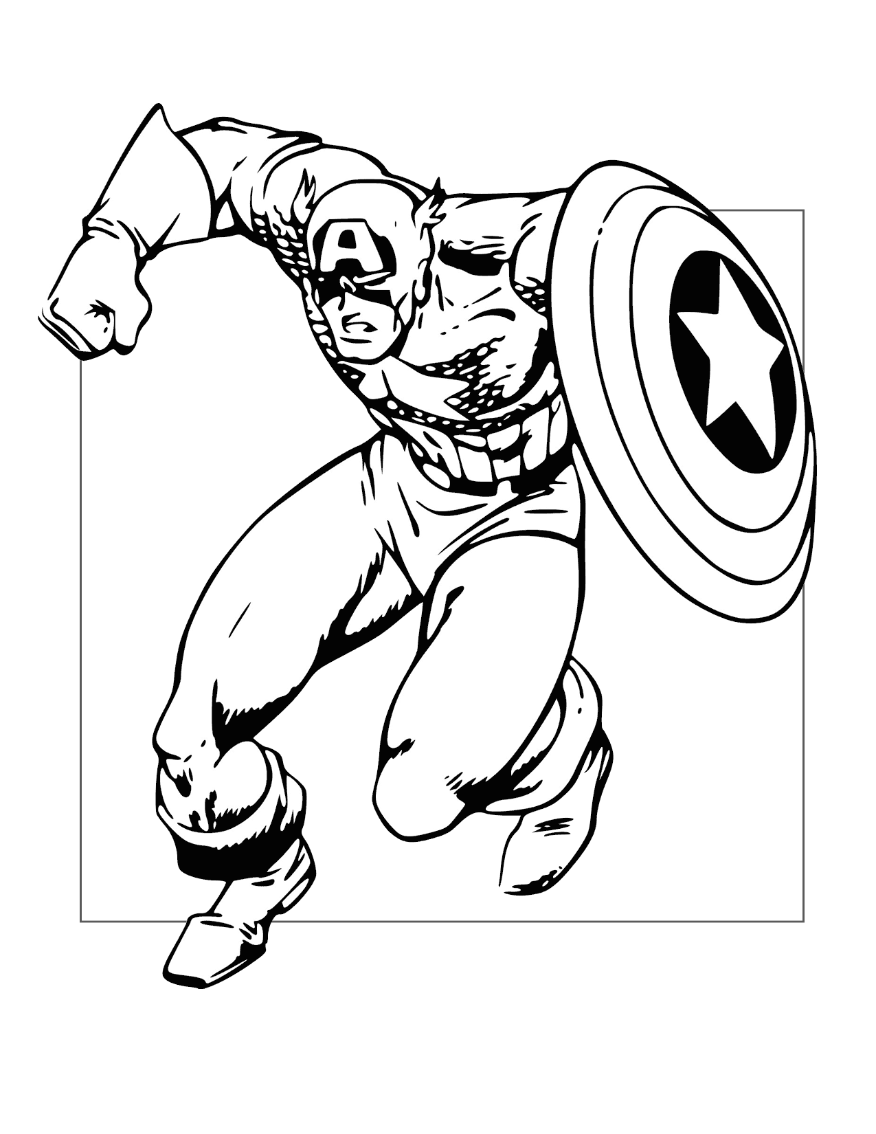 Captain America Comic Coloring Page