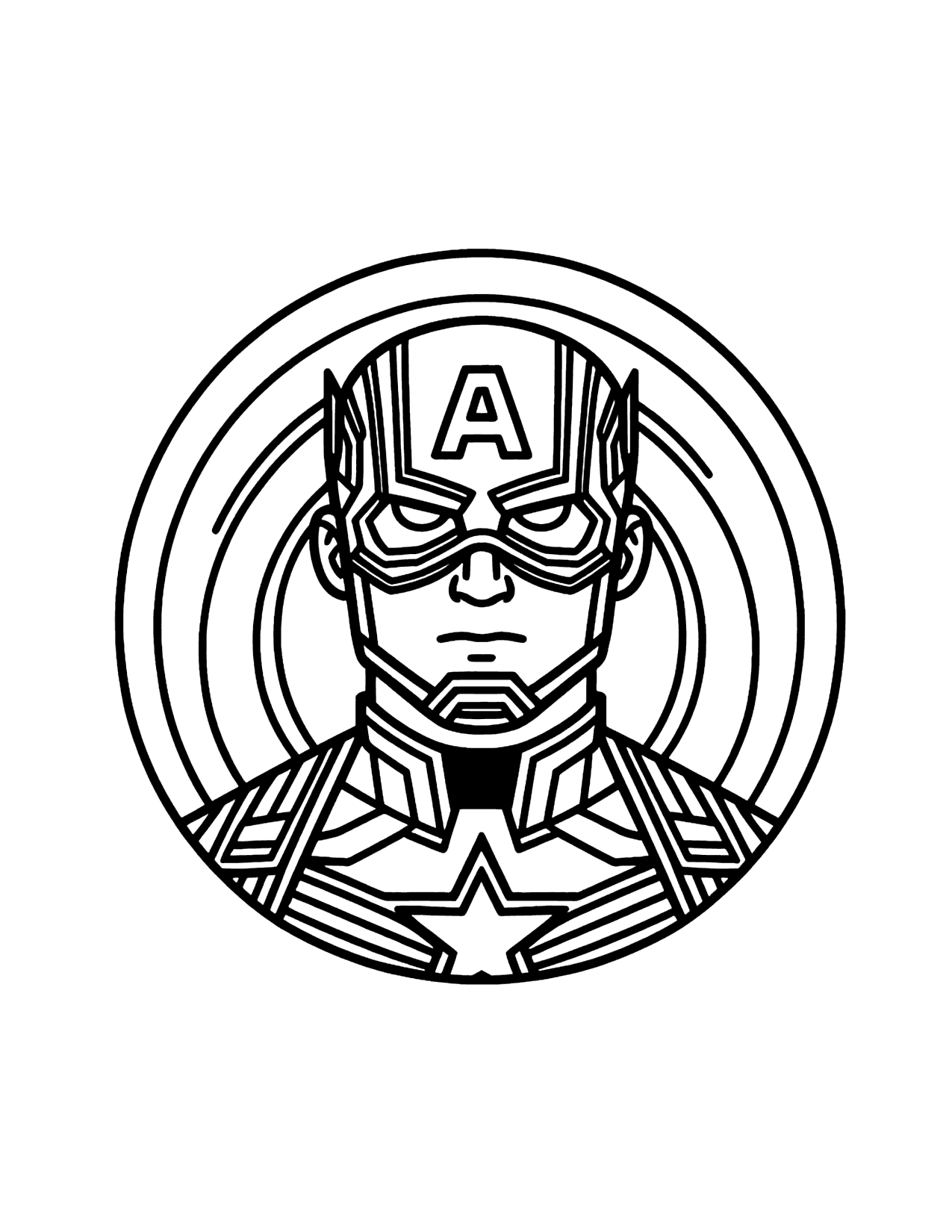 Captain America Graphic For Coloring