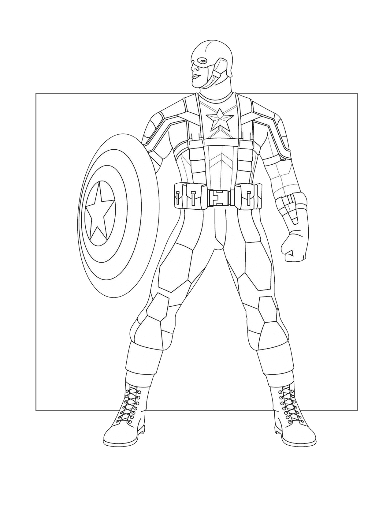 Captain America Superhero Coloring Page