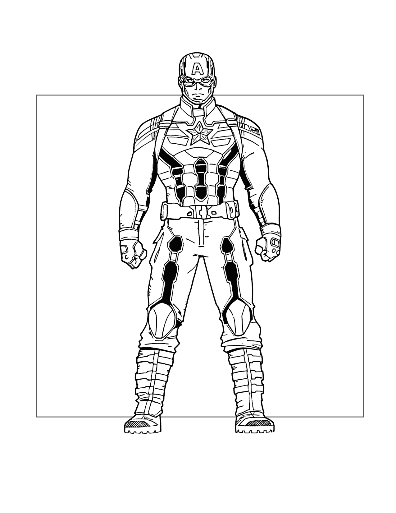 Captain America Is Ready Coloring Page