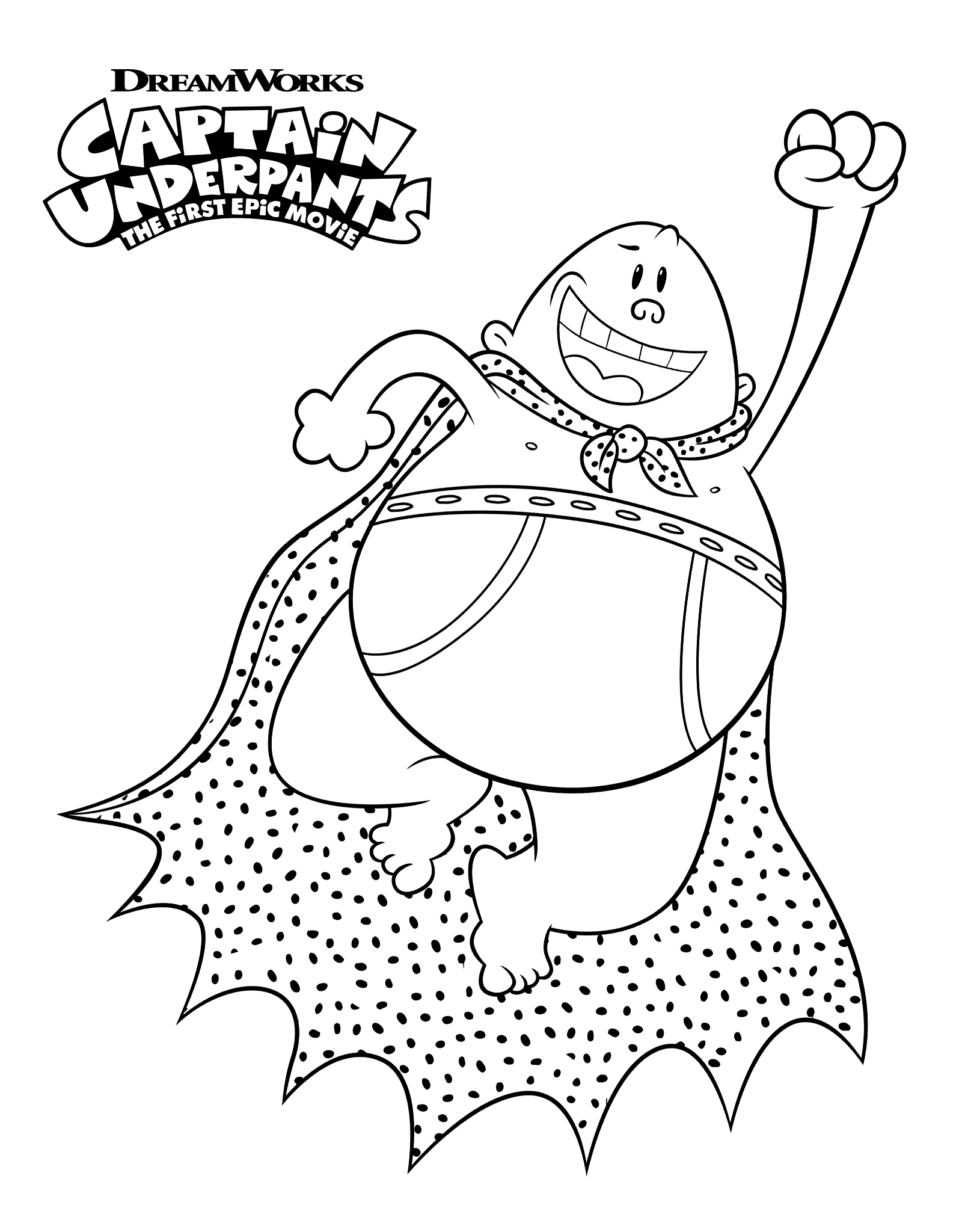 Captain Underpants Character Coloring Page