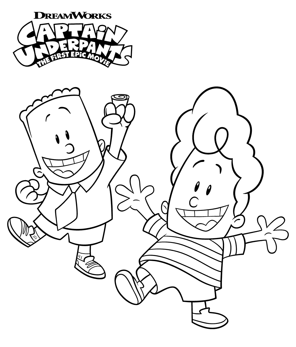 Captain Underpants Movie George And Harold Coloring Page