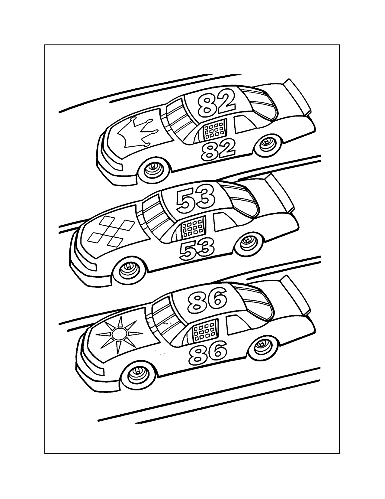 Car Race Coloring Page