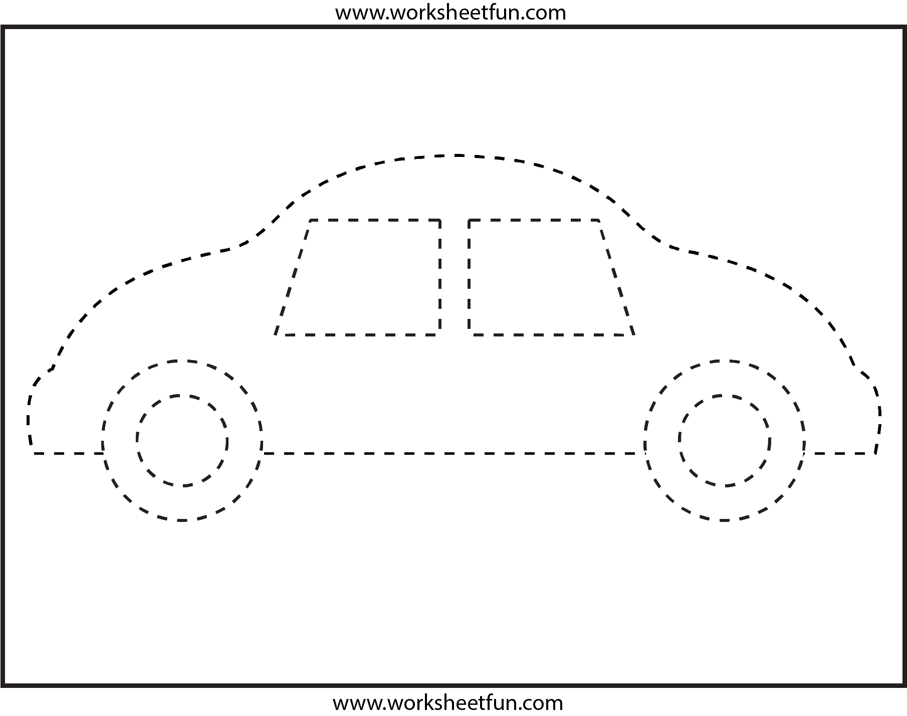 Car Trace Preschool Coloring Pages