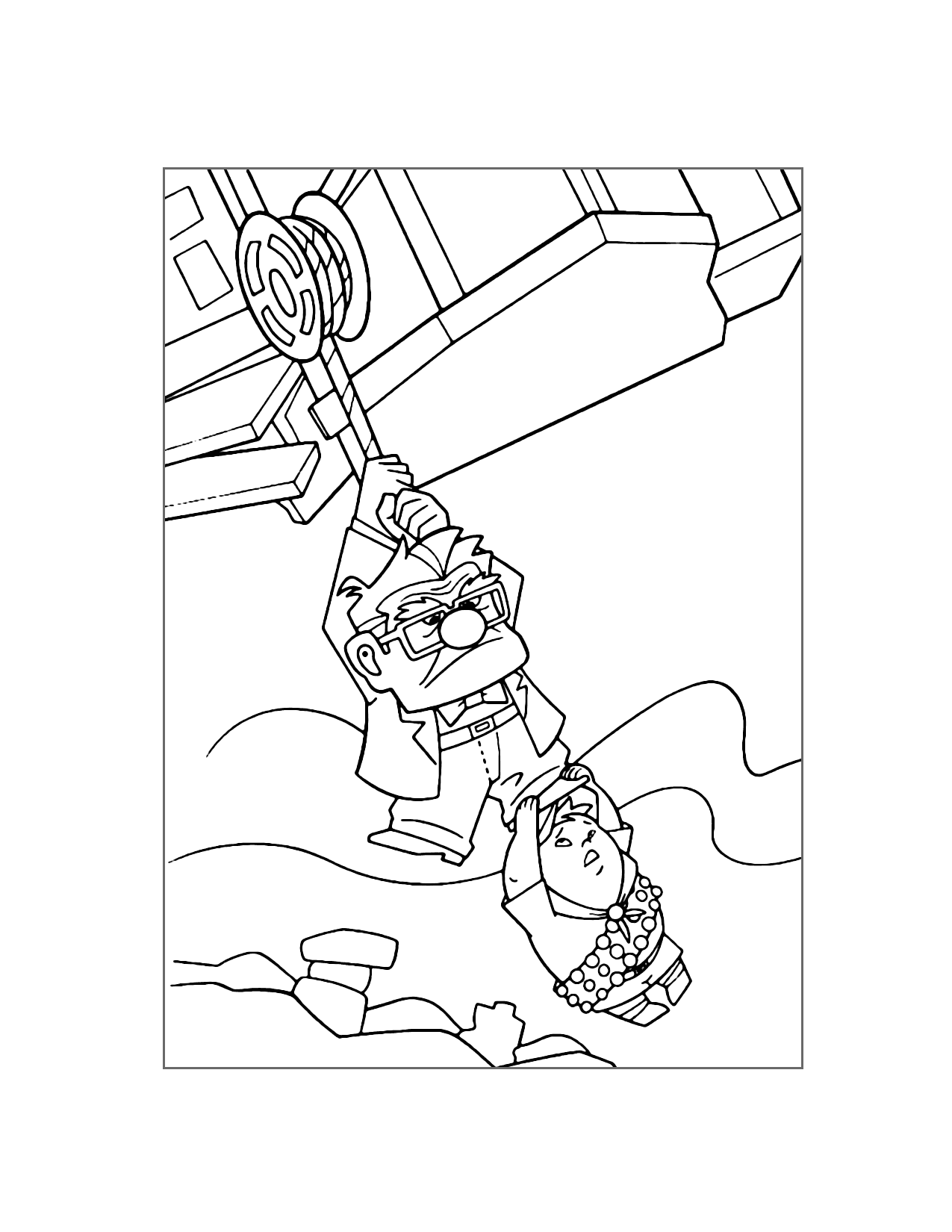 Carl And Russell Going Up Coloring Page