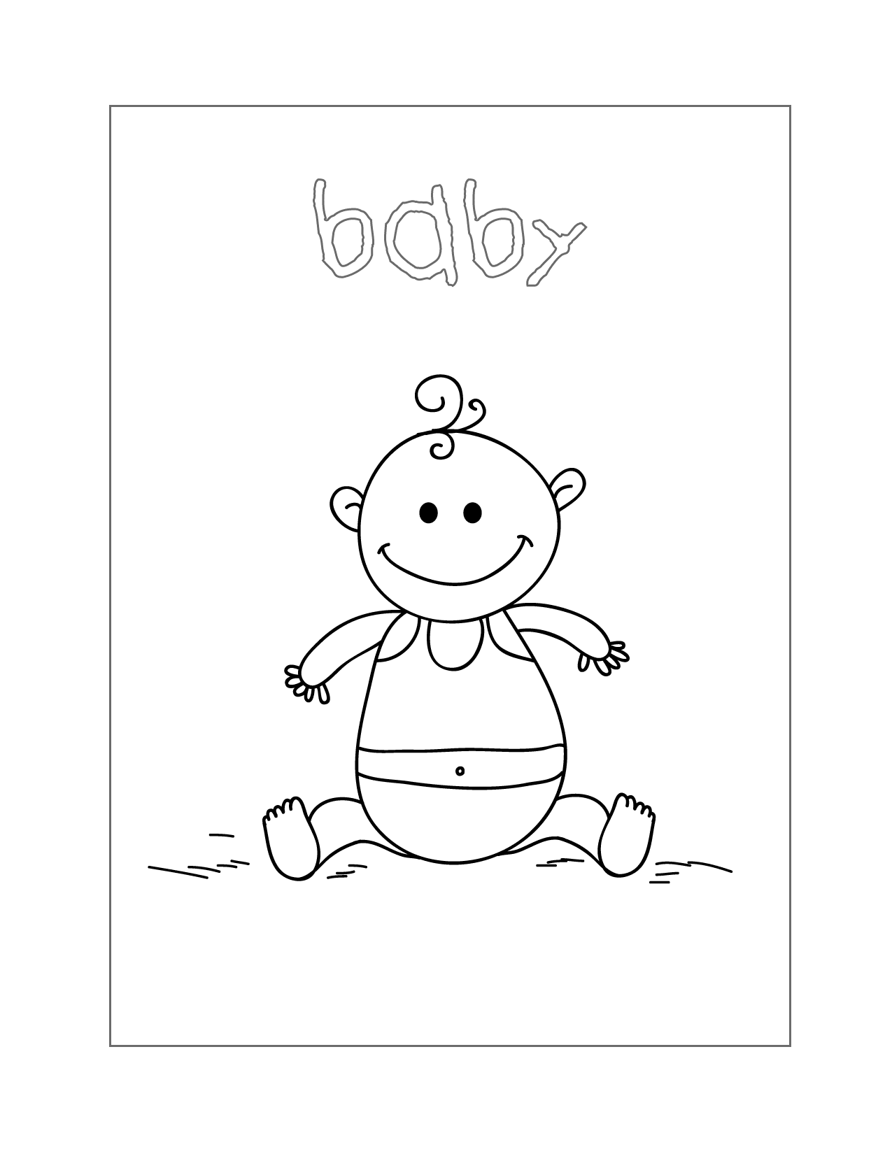 Cartoon Baby Coloring Page