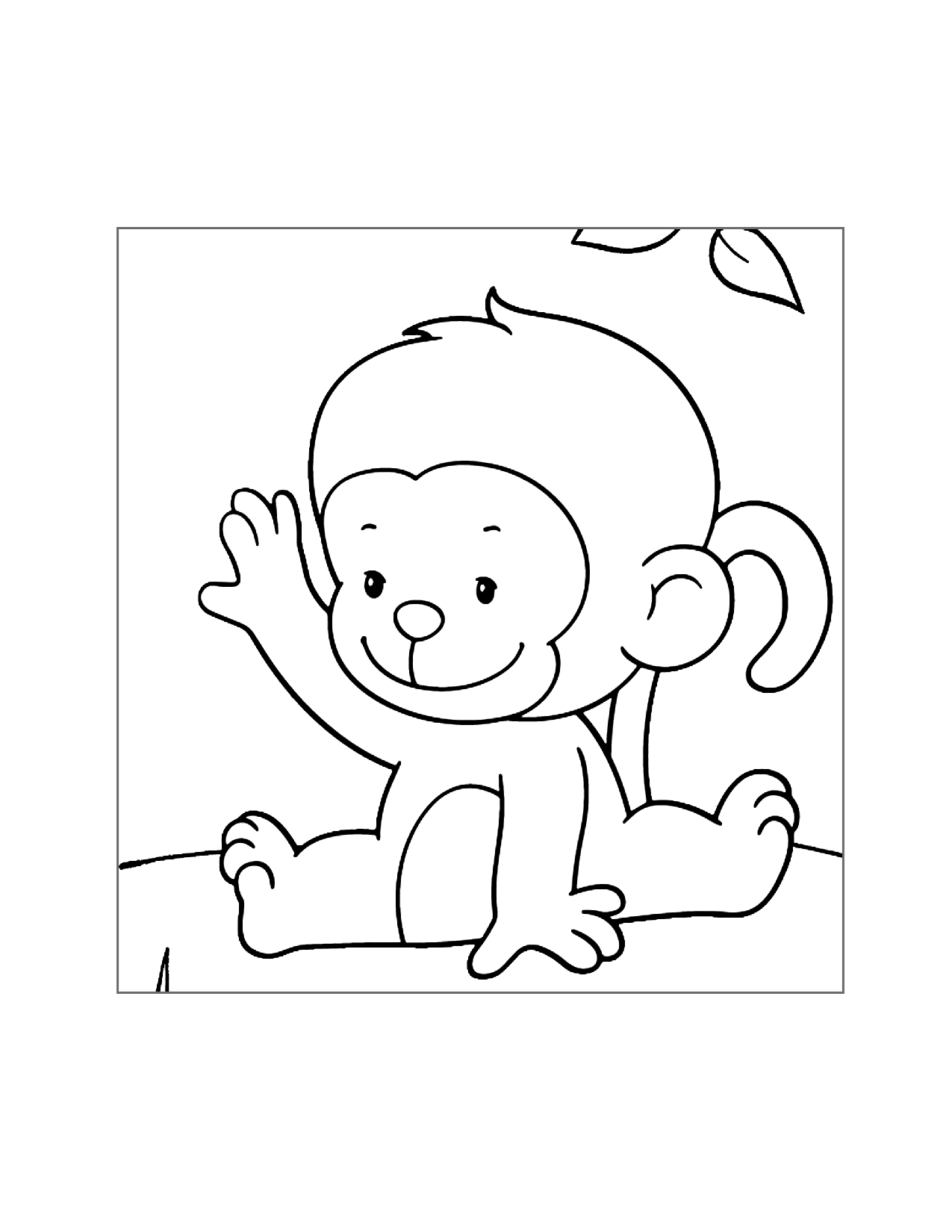 Cartoon Baby Monkey Coloring Page