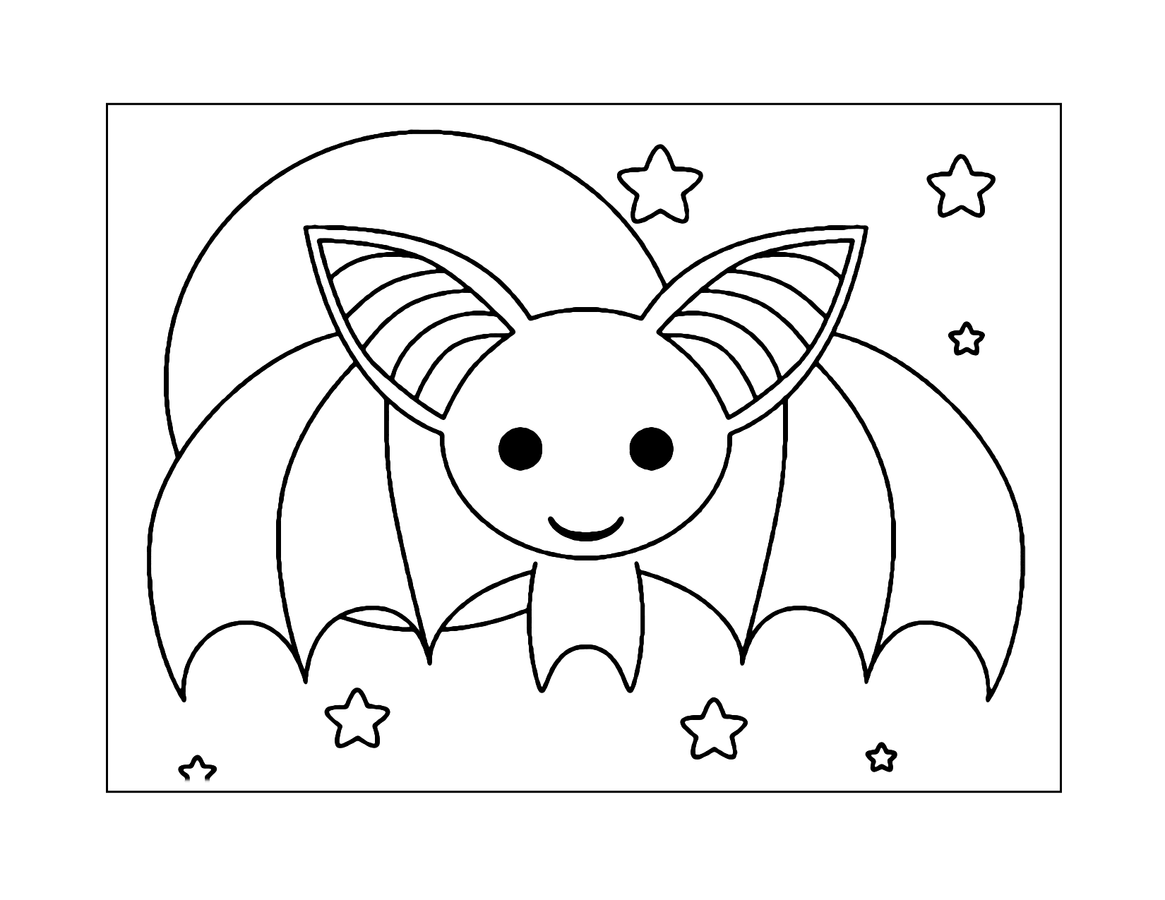 Cartoon Bat Coloring Page