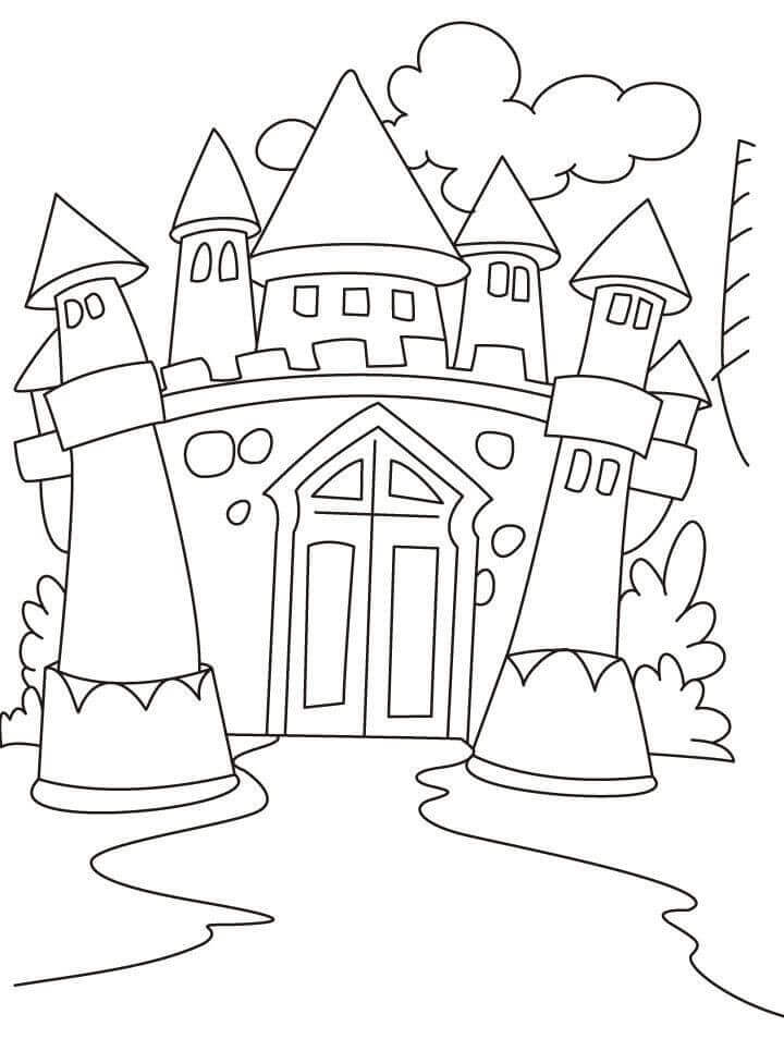 Cartoon Castle Coloring Page