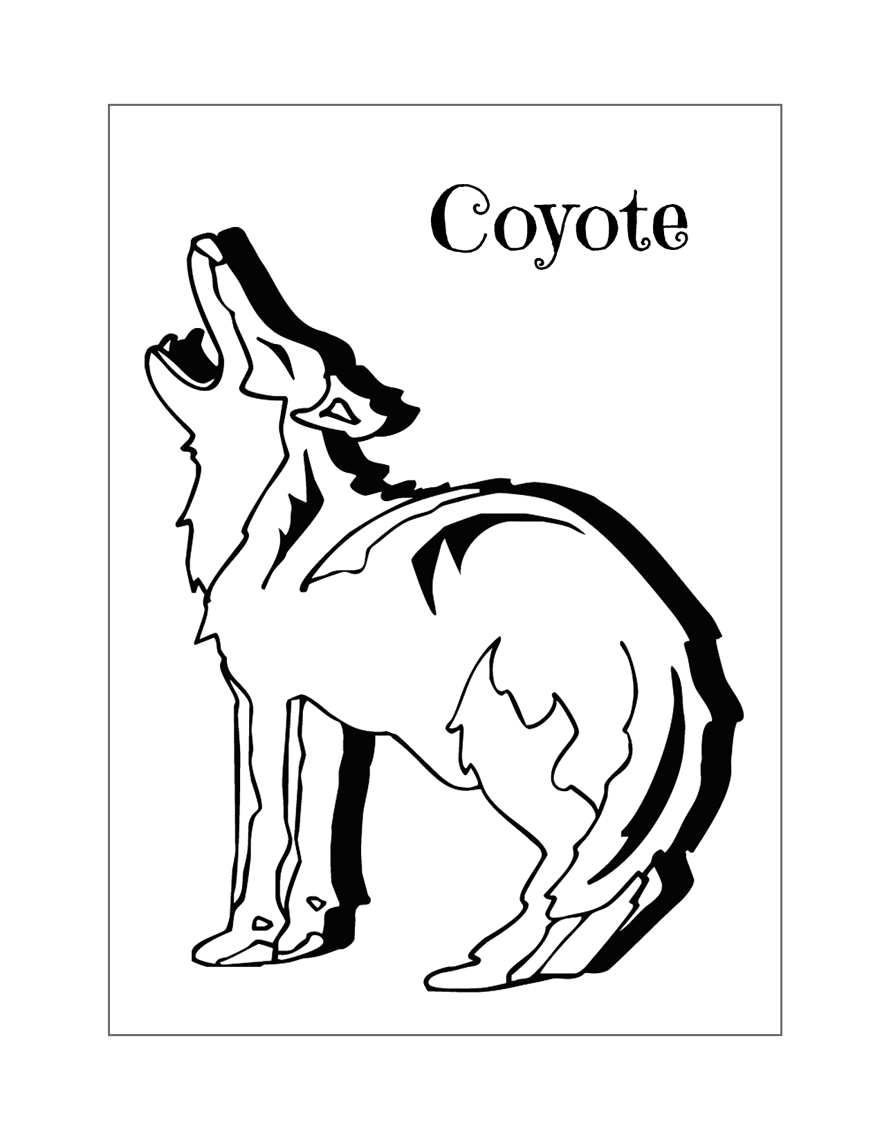Cartoon Coyote Coloring Page
