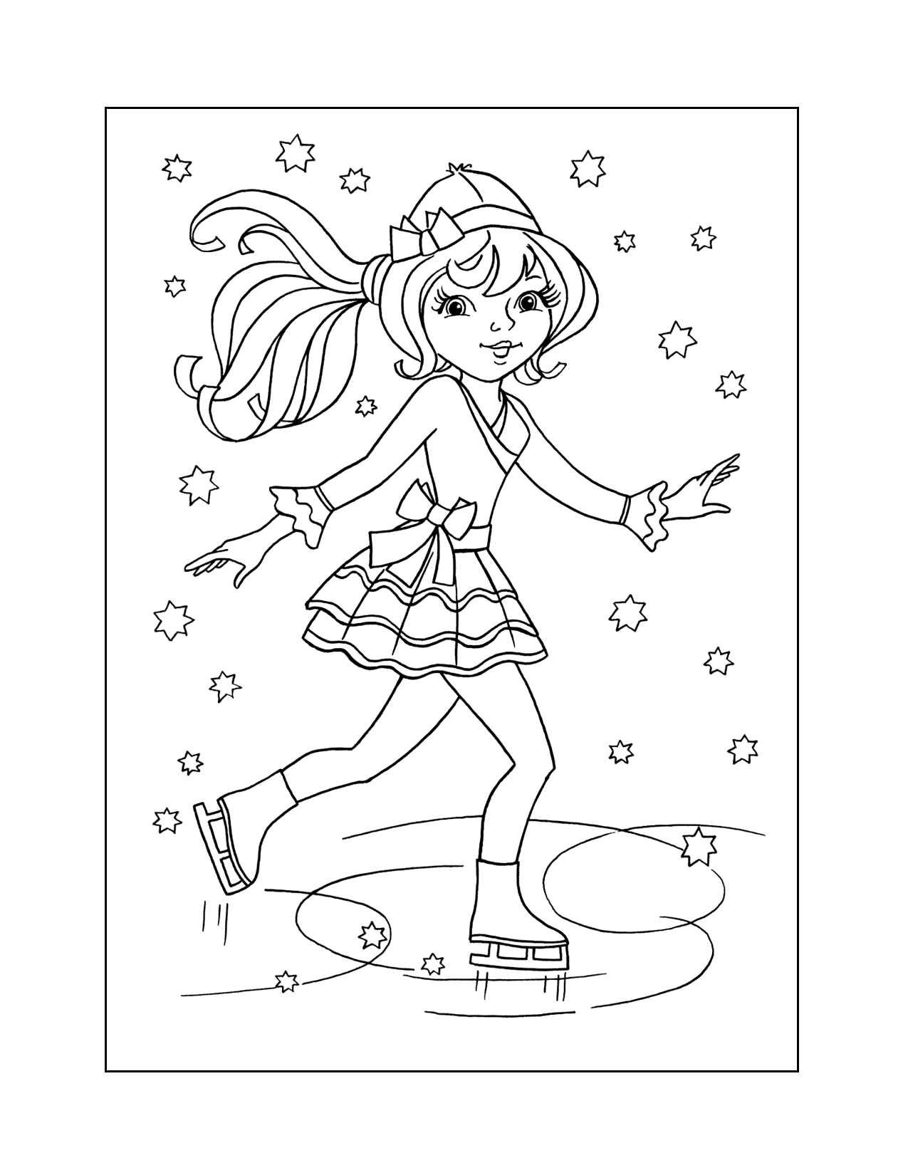 Cartoon Figure Skater Coloring Page