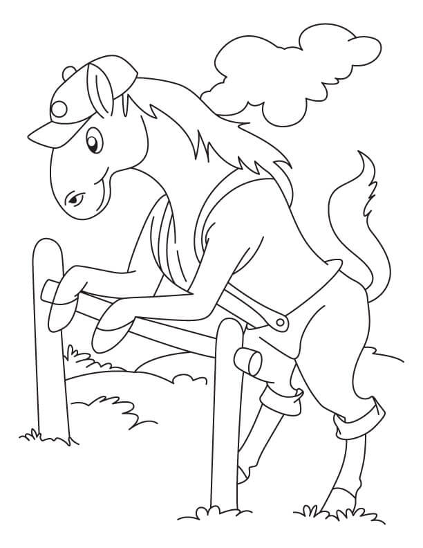Cartoon Pony Jumping Coloring Page
