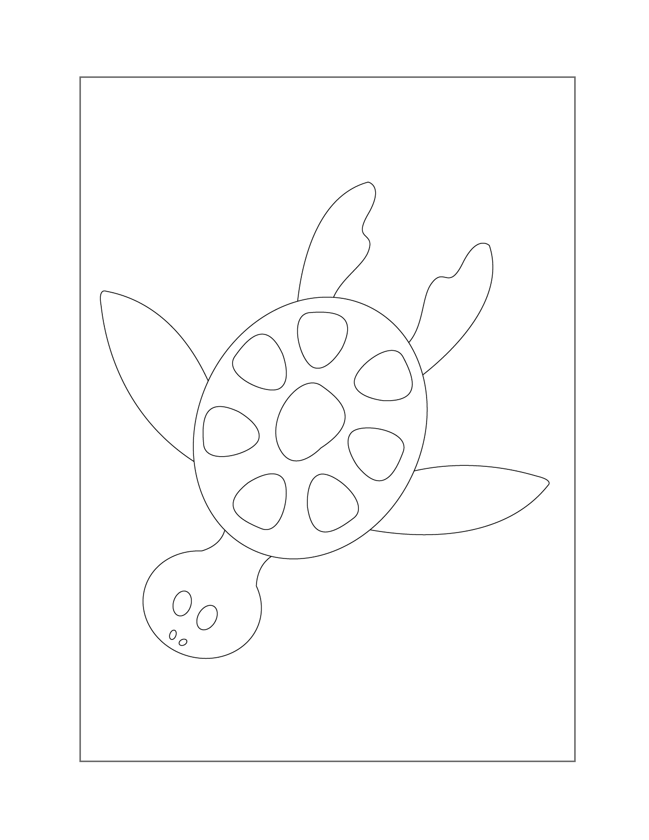 Cartoon Sea Turtle Coloring Page