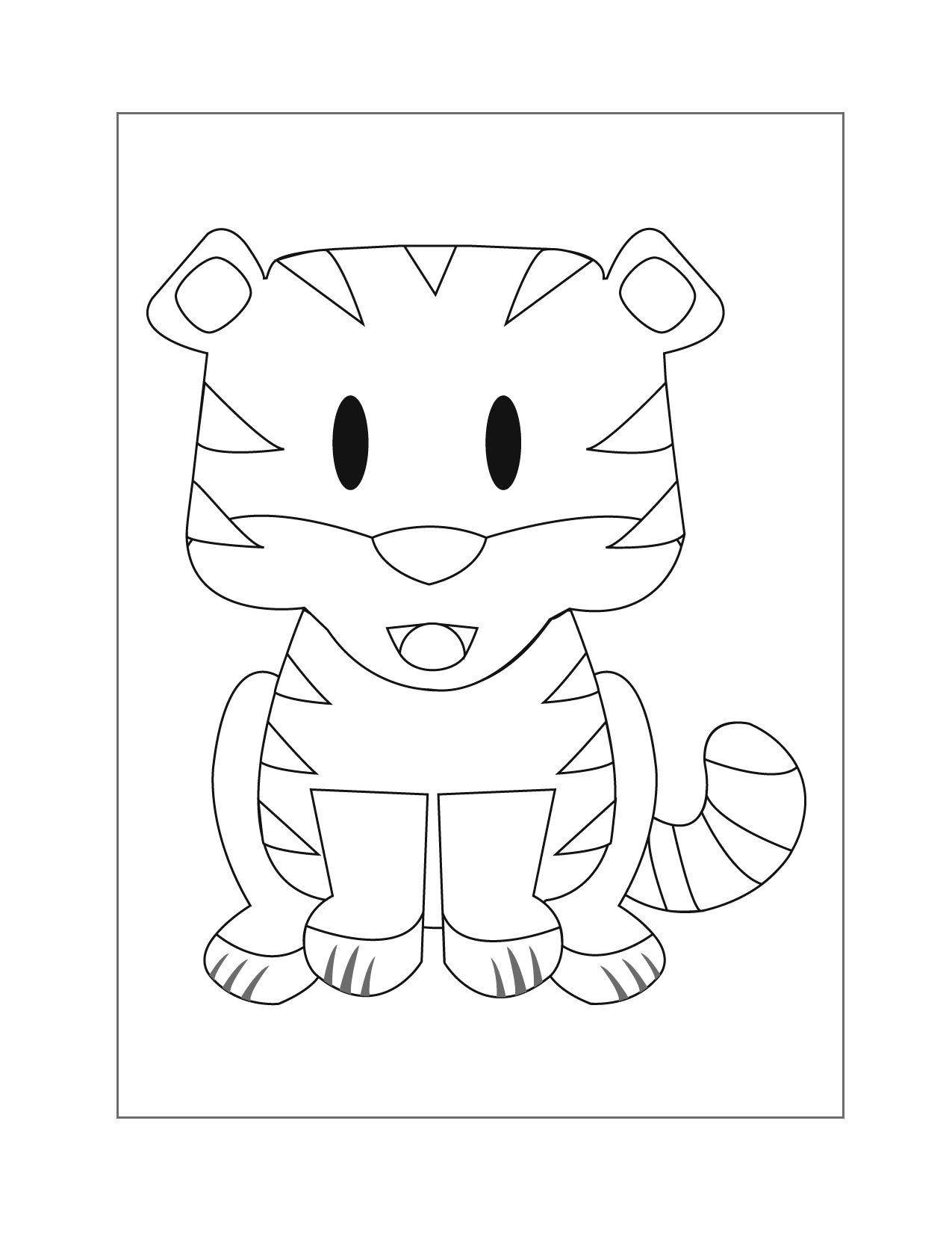 Cartoon Tiger Coloring Page