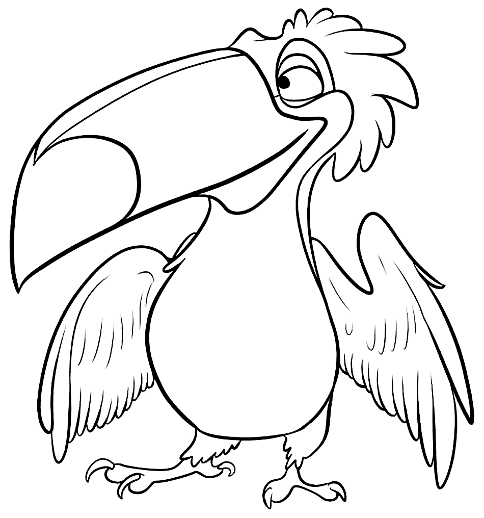 Cartoon Toucan Coloring Page