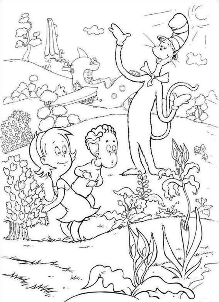 Cat In The Hat Coloring Page Printables