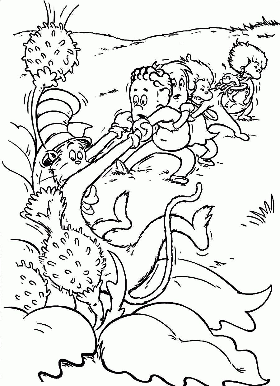 Cat In The Hat Dr Seuss Coloring Pages