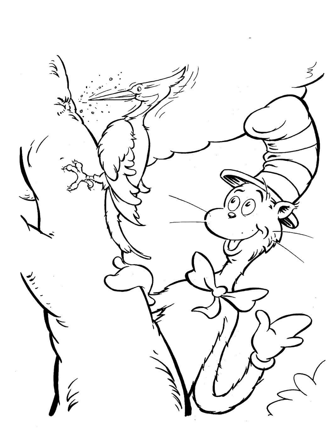 Cat In The Hat Printable Coloring Pages