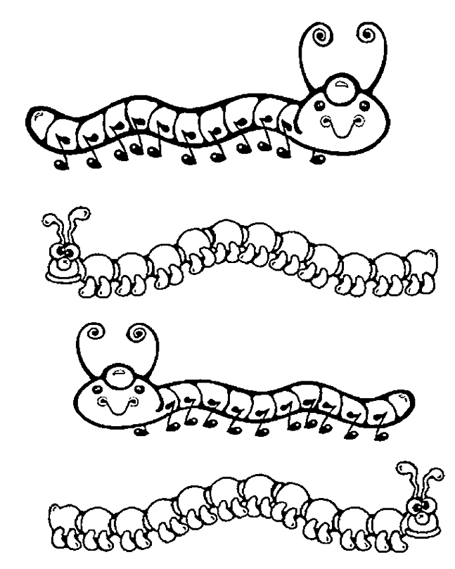 Caterpillars Coloring Page
