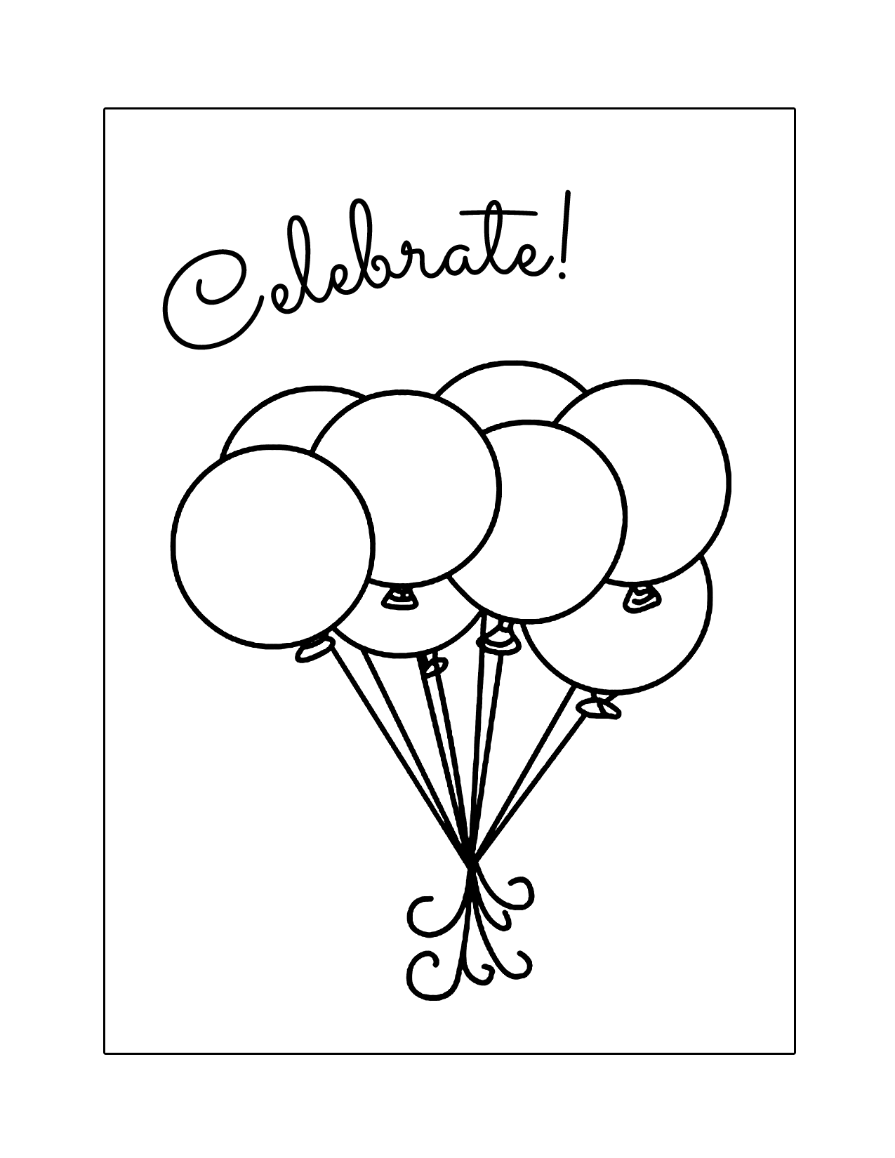 Celebrate With Balloons Coloring Sheet