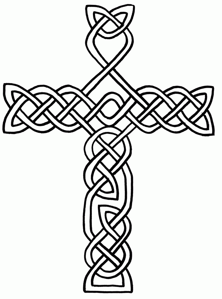 Celtic Design Cross Coloring Page