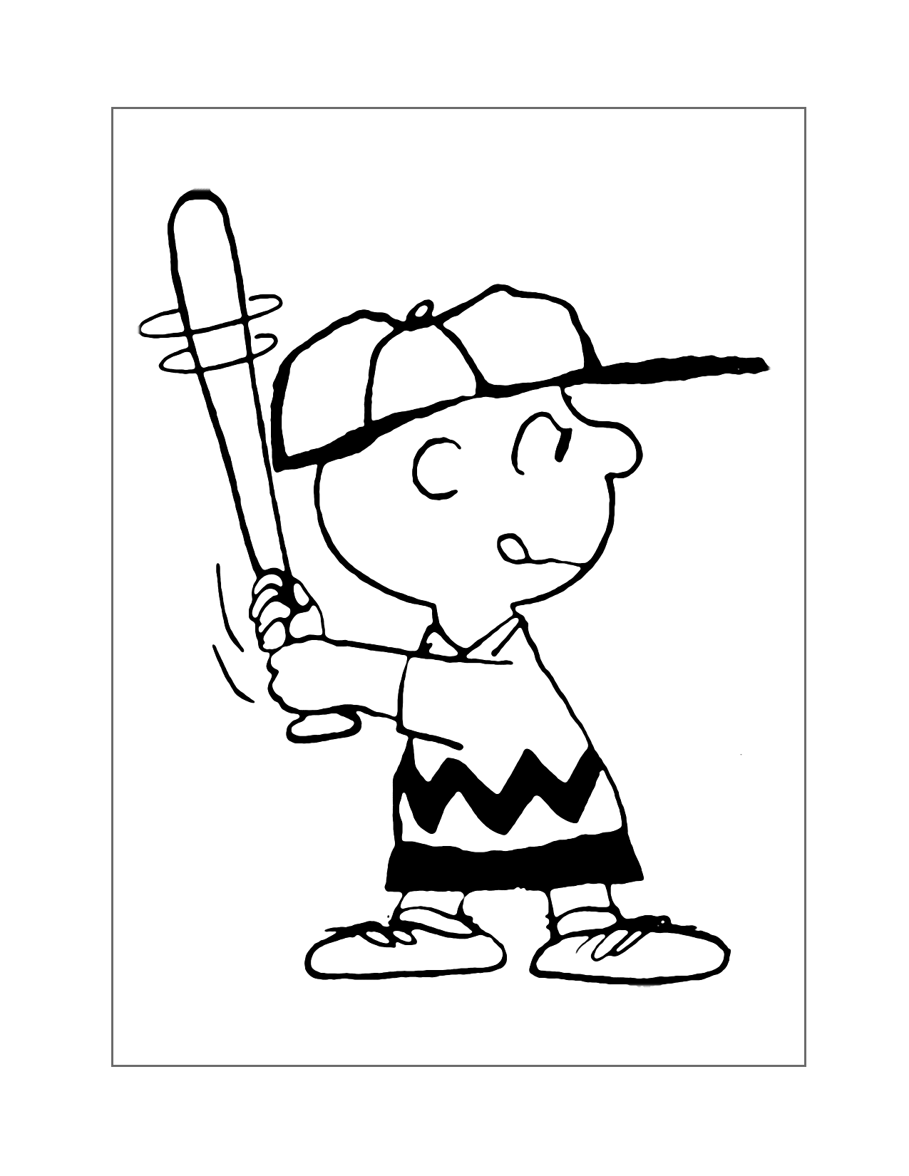 Charlie Brown At Bat Coloring Page