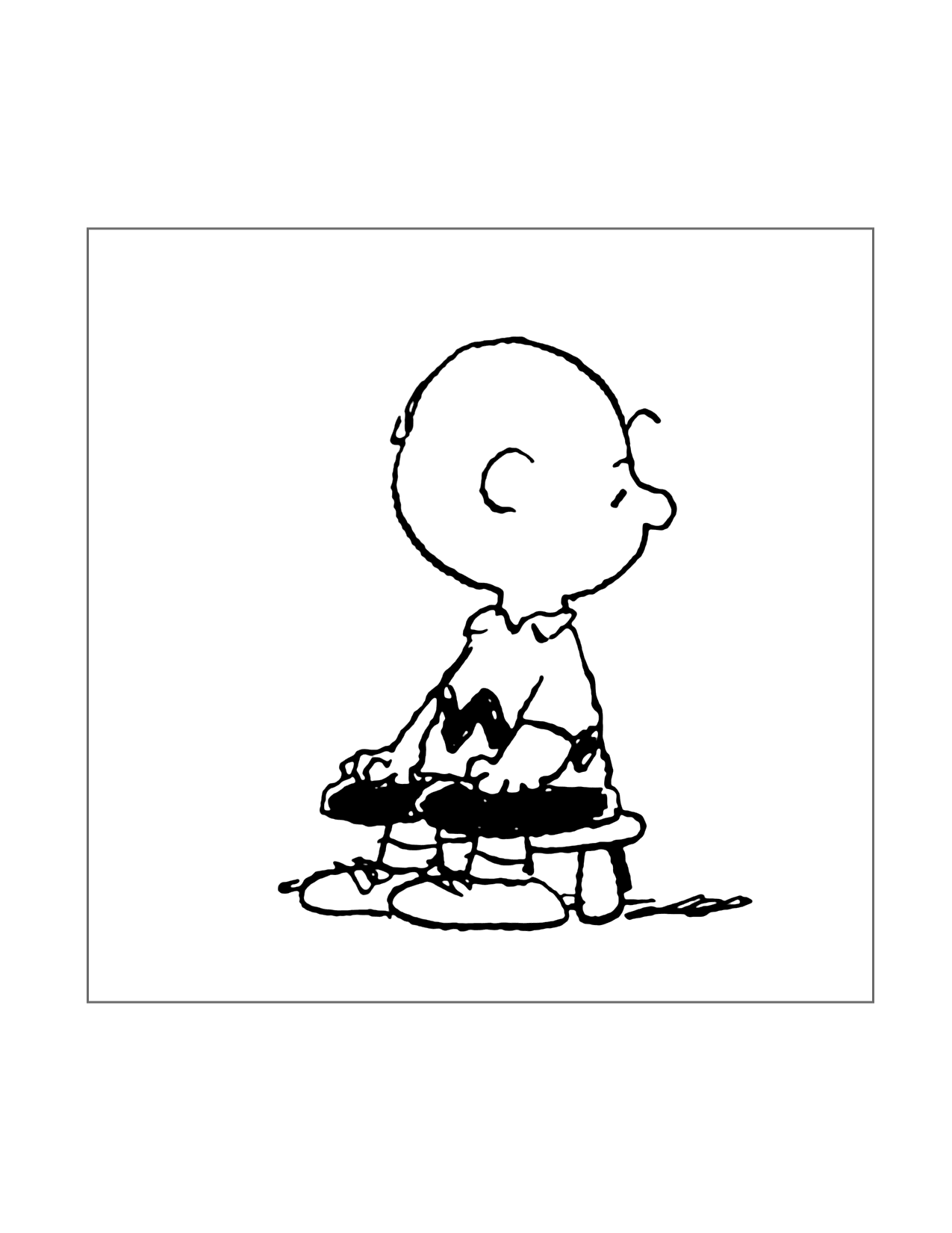 Charlie Brown Sitting Coloring Page