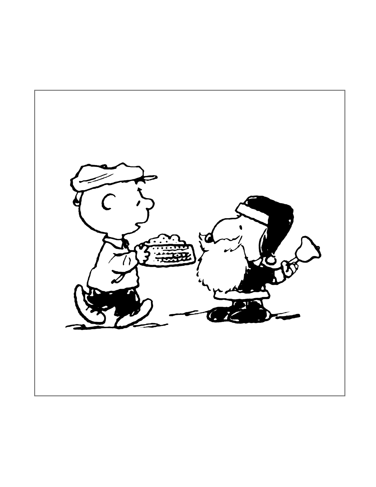 Charlie Brown And Snoopy Santa Coloring Page