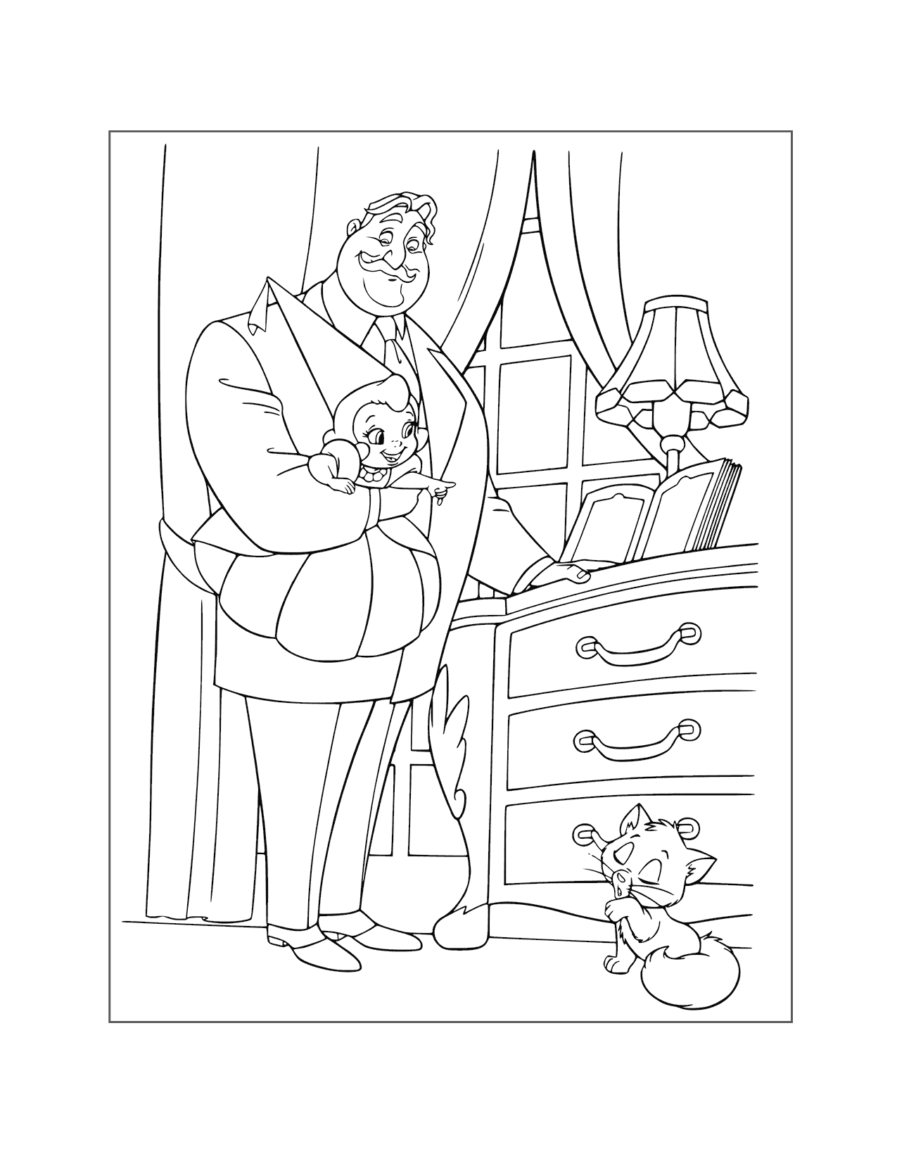 Charlotte And Her Father Princess And The Frog Coloring Page