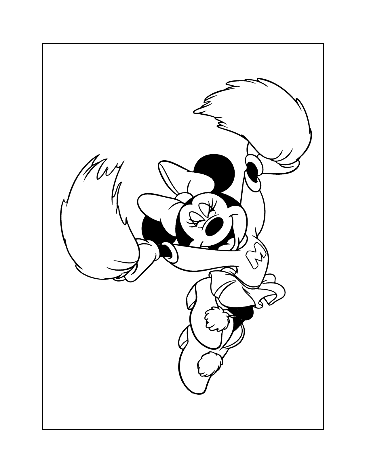 Cheerleader Minnie Mouse Coloring Page