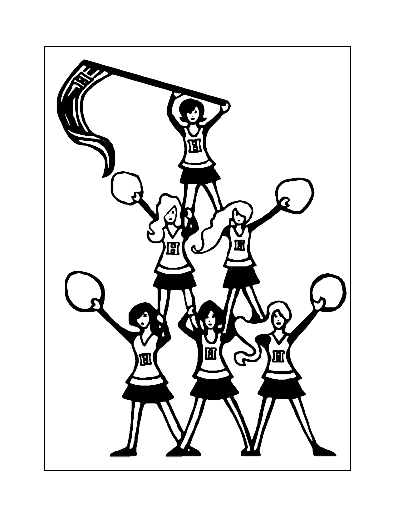 Cheerleader Pyramid Printable Sheet