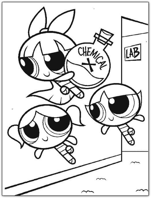 Chemical X Powerpuff Girls Coloring Pages