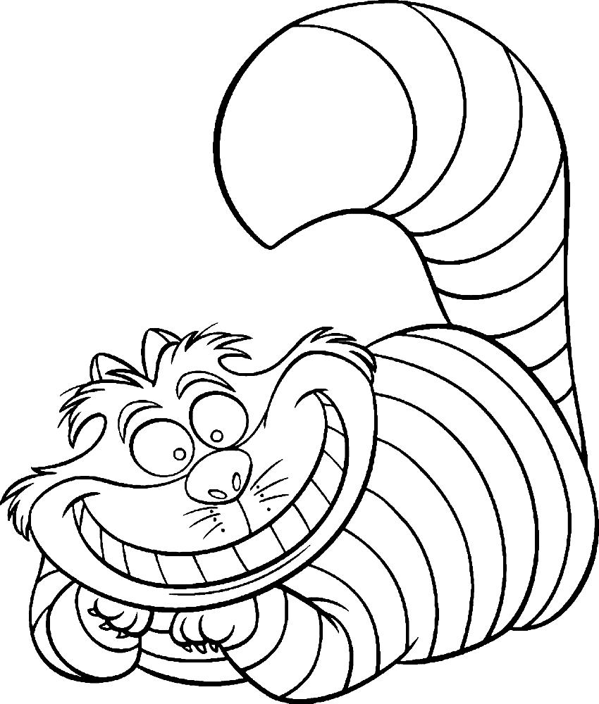 Cheshire Cat Coloring Page