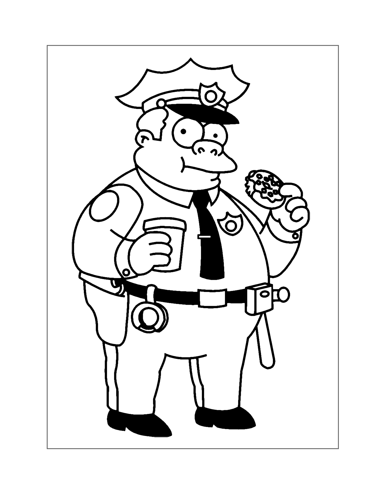 Chief Wiggum Simpsons Coloring Page