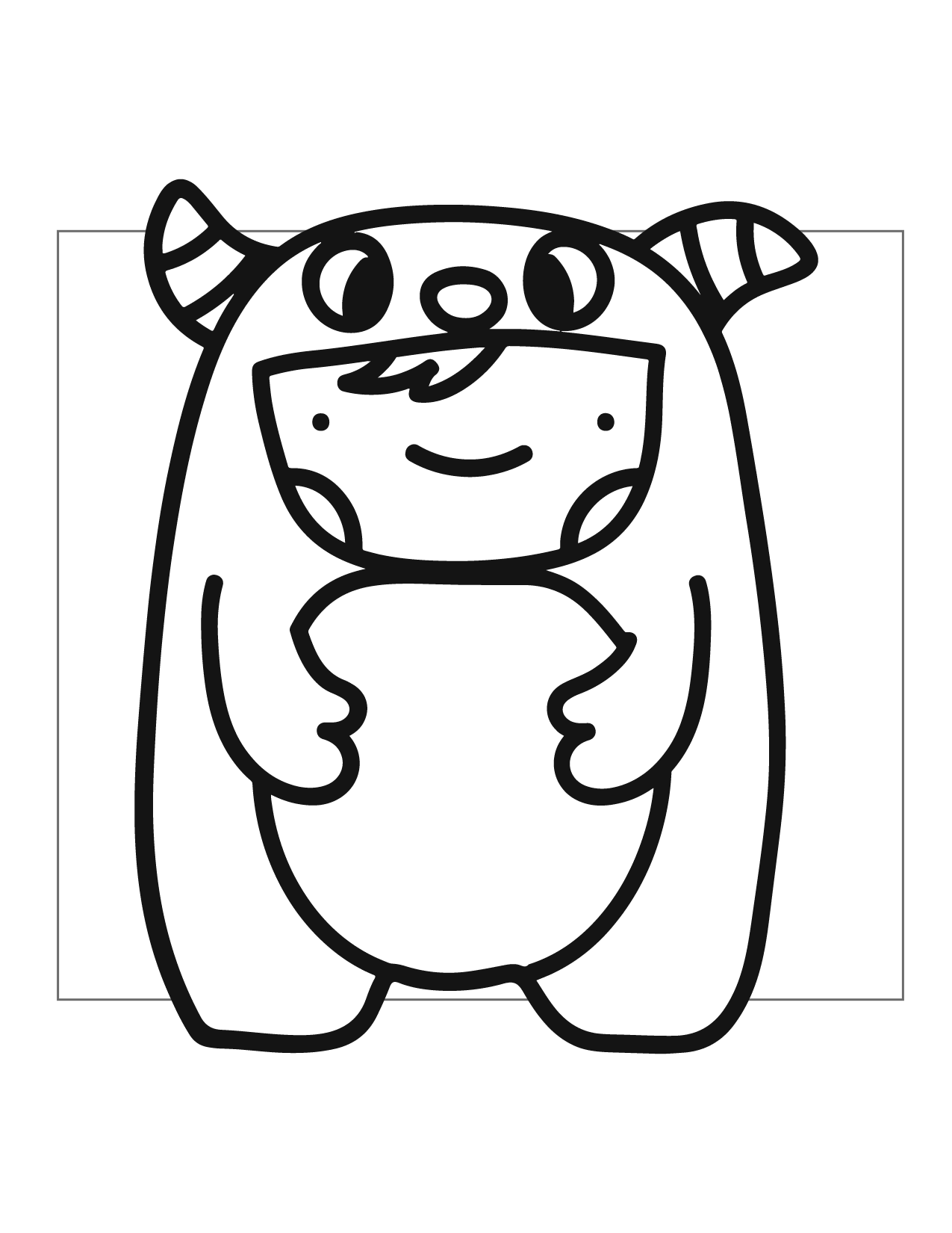 Child In Monster Suit Coloring Page