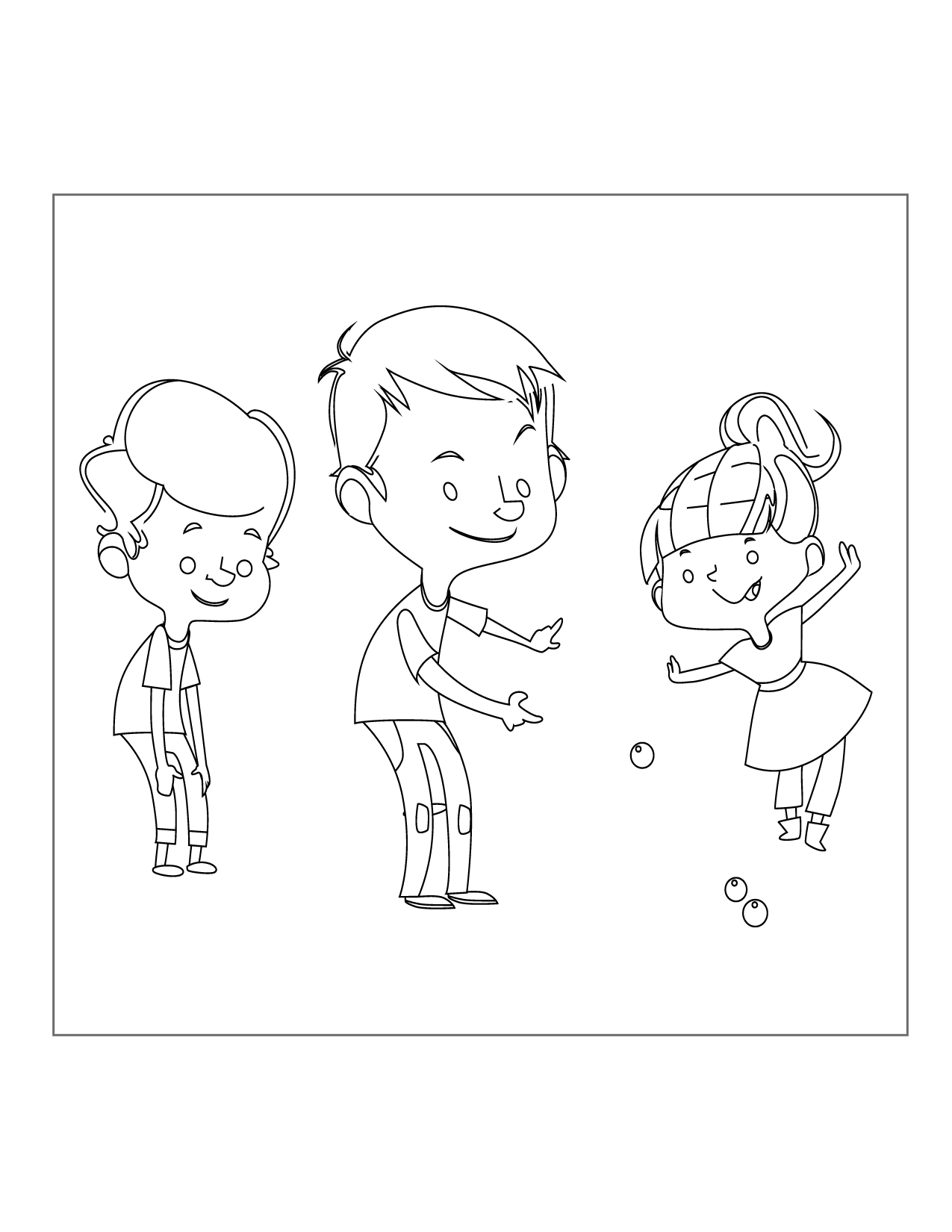 Children Playing Coloring Page